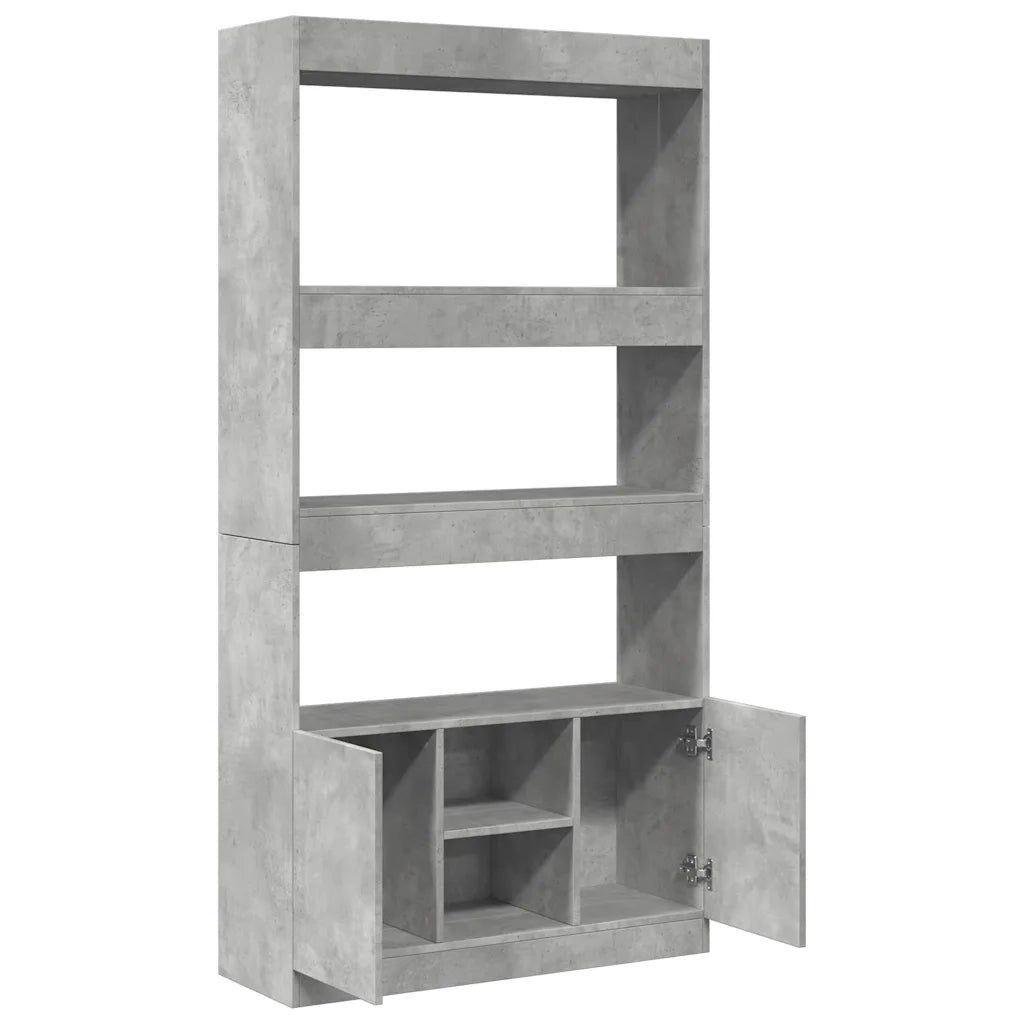 Credenza | Madia | Buffet da pranzo | Armadio da pranzo Grigio Cemento 92x33x180 cm in Legno Multistrato