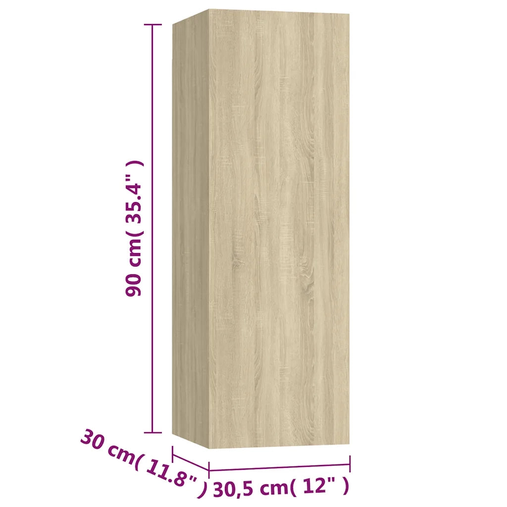 Set di Mobili TV 3 pz | Armadietto TV | Mobile Porta TV Rovere Sonoma in Legno Multistrato