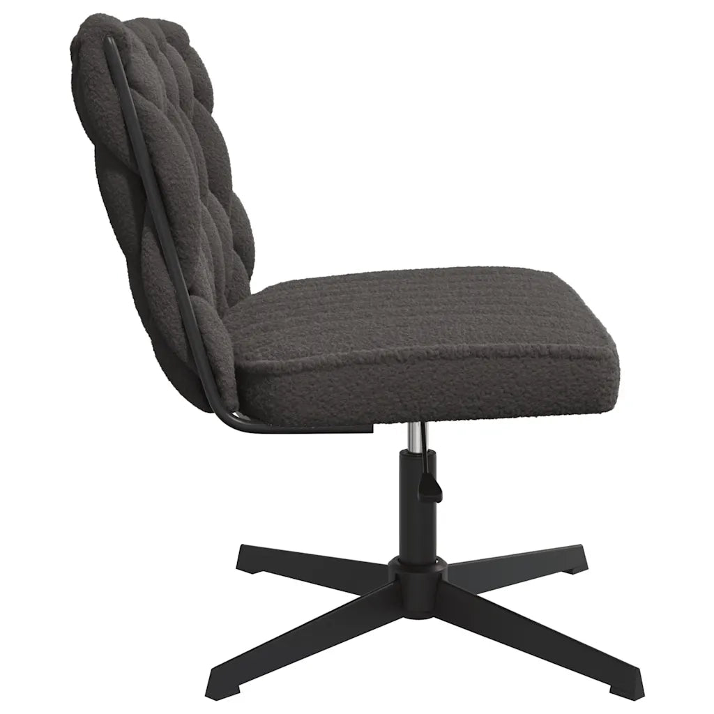 vidaXL Sedia da Ufficio Girevole Riccio Grigio Scuro Effetto Lana
