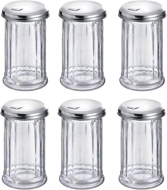 Set di 6 Zuccherozucchiate in Vetro RVS 300 ml