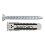 TASSELLO NYLON 'X1 EVO' CON VITE TPS TRUCIOLARE mm 10 x 50 - vite 6 x 60- 25 pezzi  - FRIULSIDER