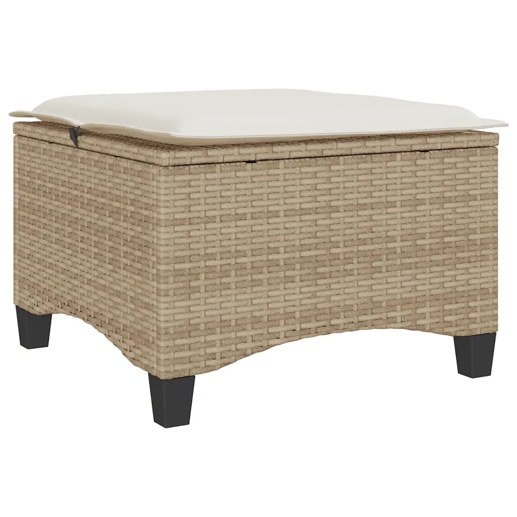 Sgabelli Giardino con Cuscini 4 pz Beige 55x55x36 cm Polyrattan CFW7319624