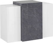 Pensile 3 Ante 90x38x65,5 cm Coro Bianco Lucido e Ardesia