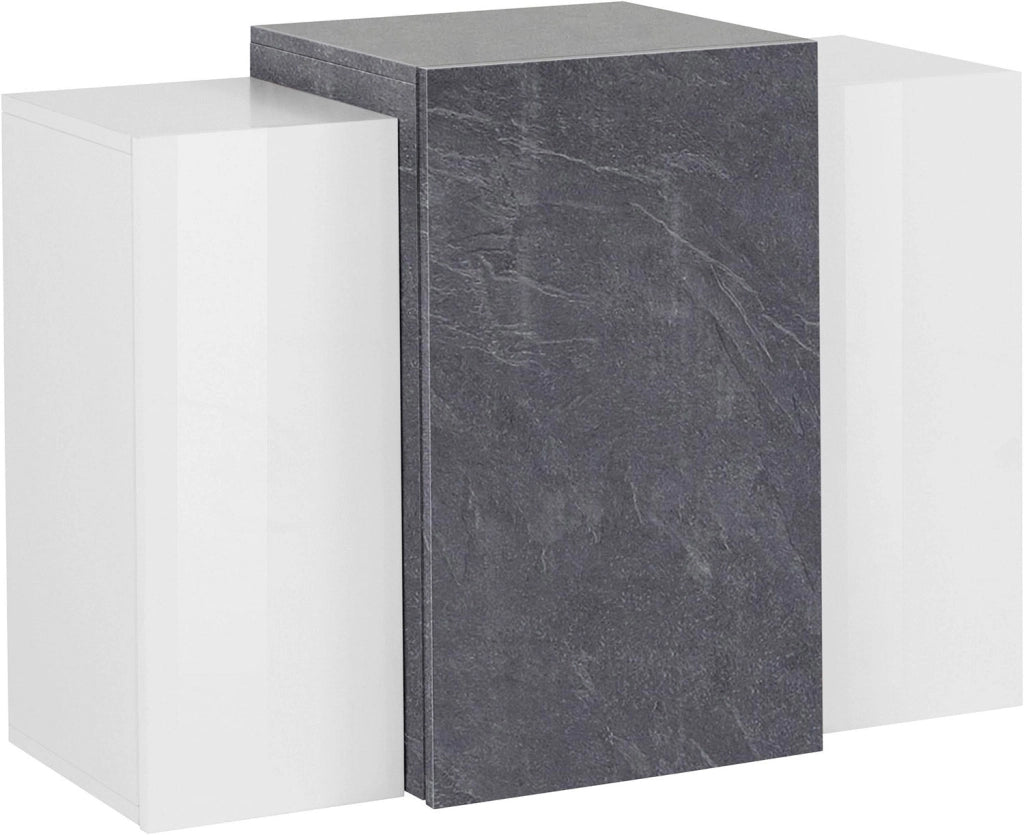 Pensile 3 Ante 90x38x65,5 cm Coro Bianco Lucido e Ardesia