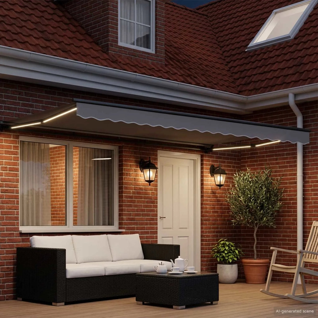 Telaio tenda elettrica con LED Antracite 4,5 × 3,5 m Alluminio 42024854