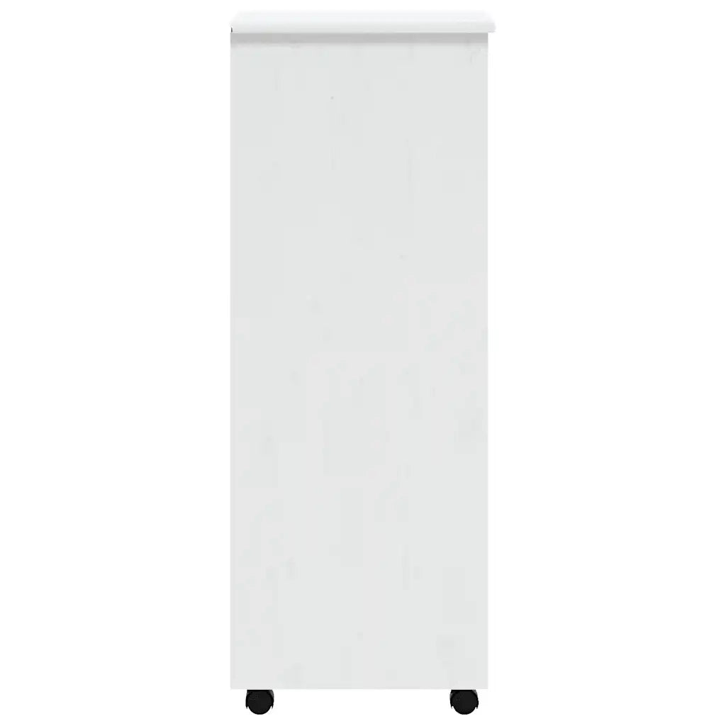 Mobiletto su ruote dal design moderno con cassetti stile ufficio 34 x 39 x 103 cm realizzato in legno di pino bianco 02_0047163