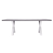 Tavolo Amantea 220x100 Alluminio Bianco Piano Resina Grigio Moia