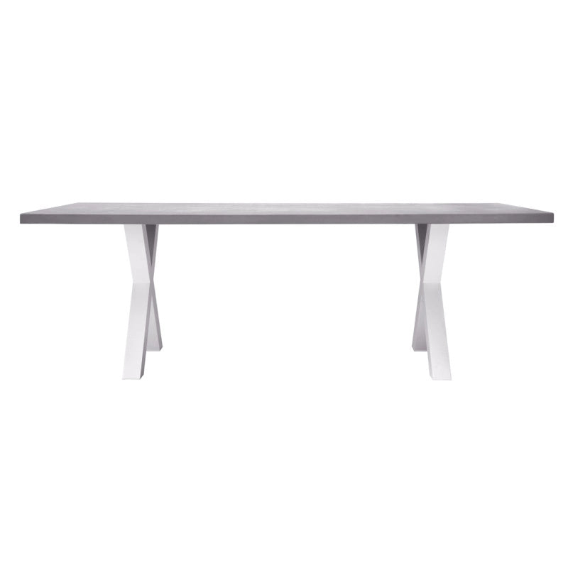 Tavolo Amantea 220x100 Alluminio Bianco Piano Resina Grigio Moia