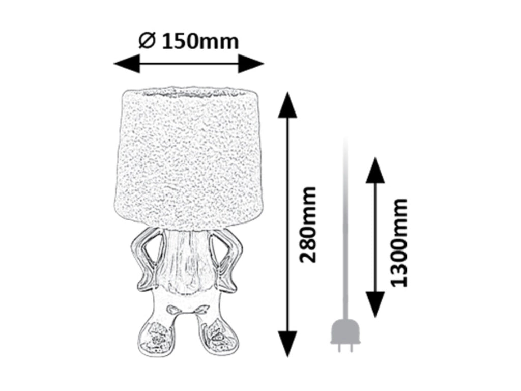 Lampada da tavolo Rabalux Smurfy ceramica cromo E14