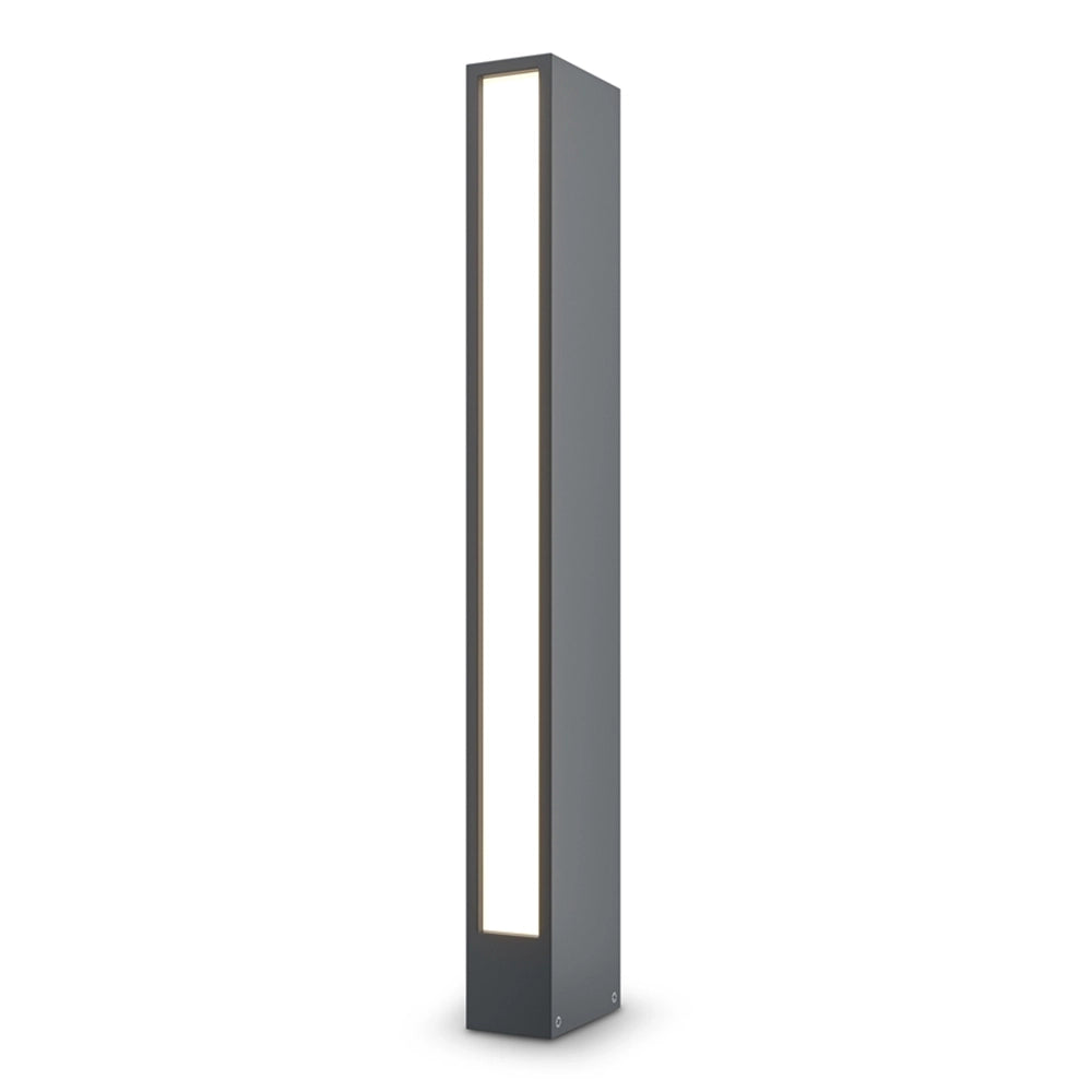 Lampada Da Terra Moderna Per Esterno Metallo Grafite Luce Led 12W Ip65