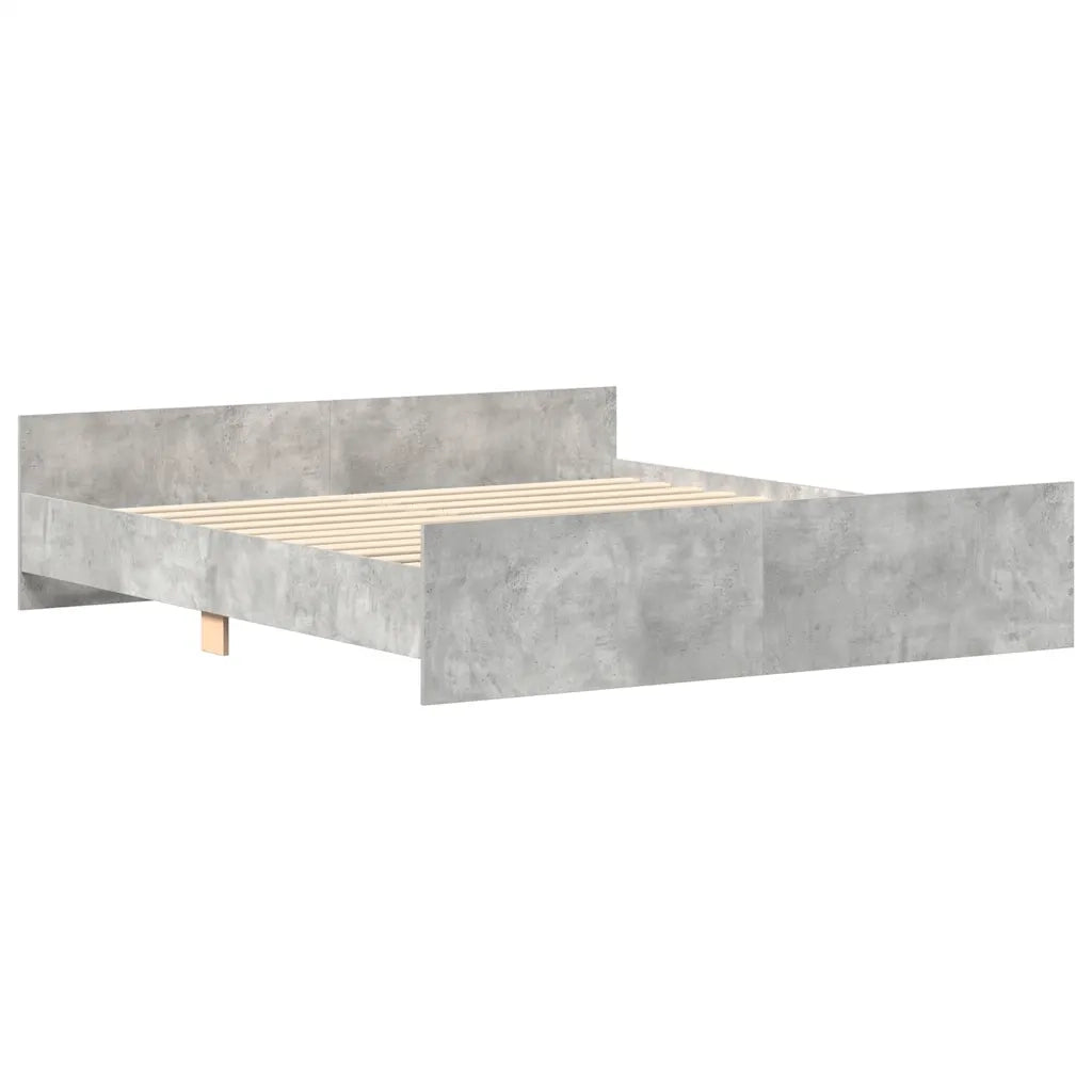 Giroletto con Testiera e Pediera Grigio Cemento 180x200 cm 3203771