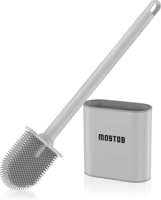 Borsetto wc con maniglia siliconica rapida asciugatura per bagno, fissaggio alla parete, borsetti wc con foro di raccolta (grigio)
