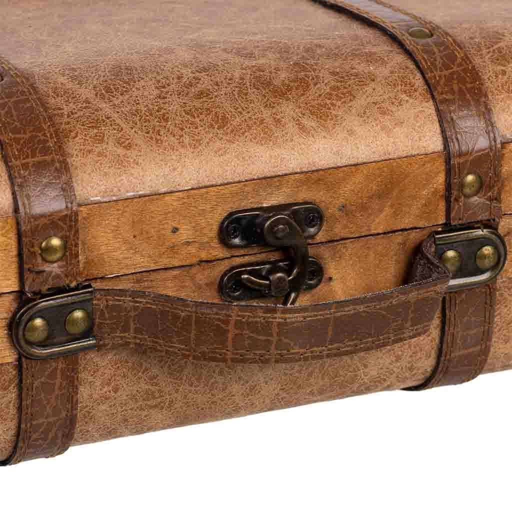 Valigia in legno marrone 38x23x13h cm