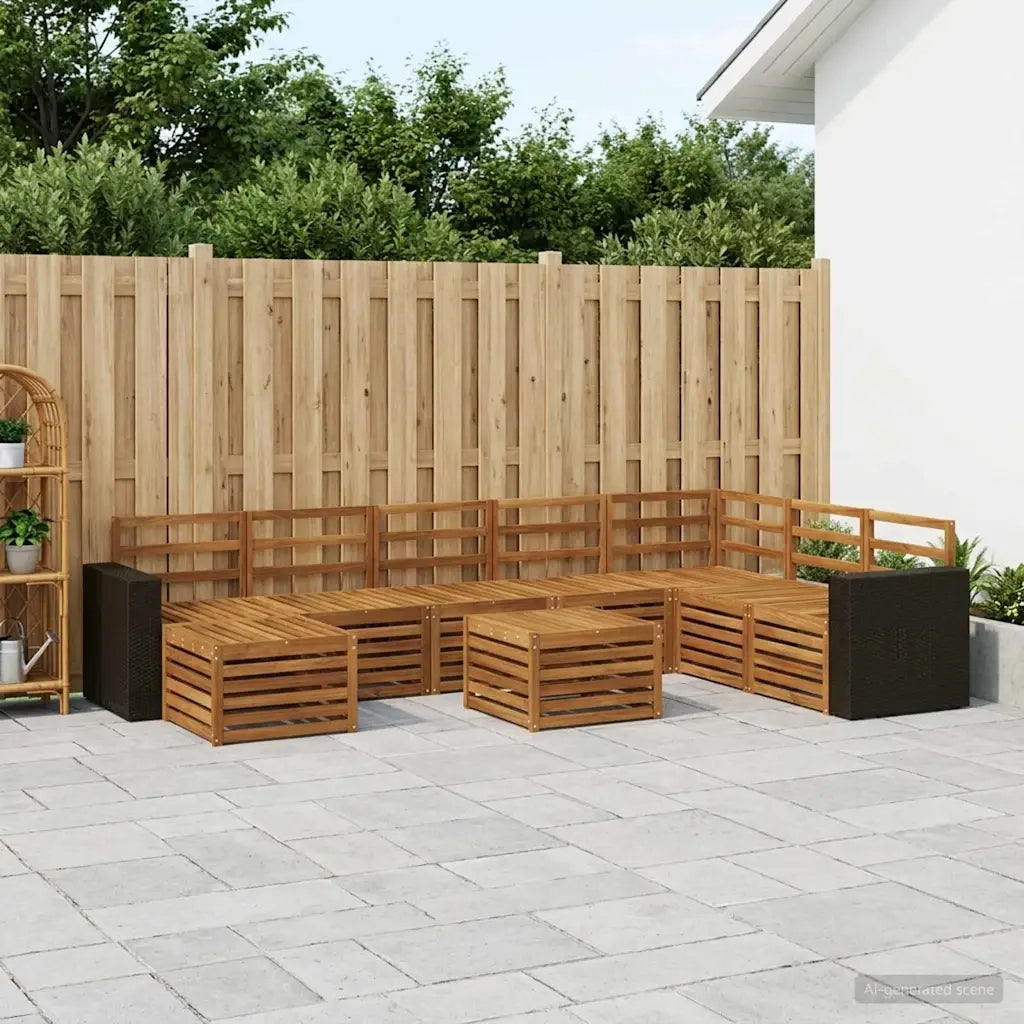 Set di divani da esterno 9 pcs Naturale 3384750