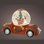 DECORAZIONE NATALIZIA AUTOMOBILE ROSSA CON PALLA EFFETTO NEVE KAEMINGK