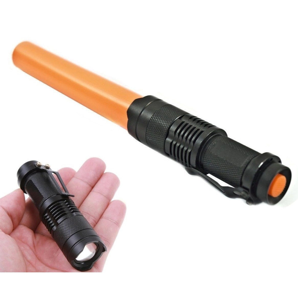 Trade Shop - Mini Torcia Luce Bianca Led 3 W Lumen Ricaricabile Resistente Gancio Segnalatore -