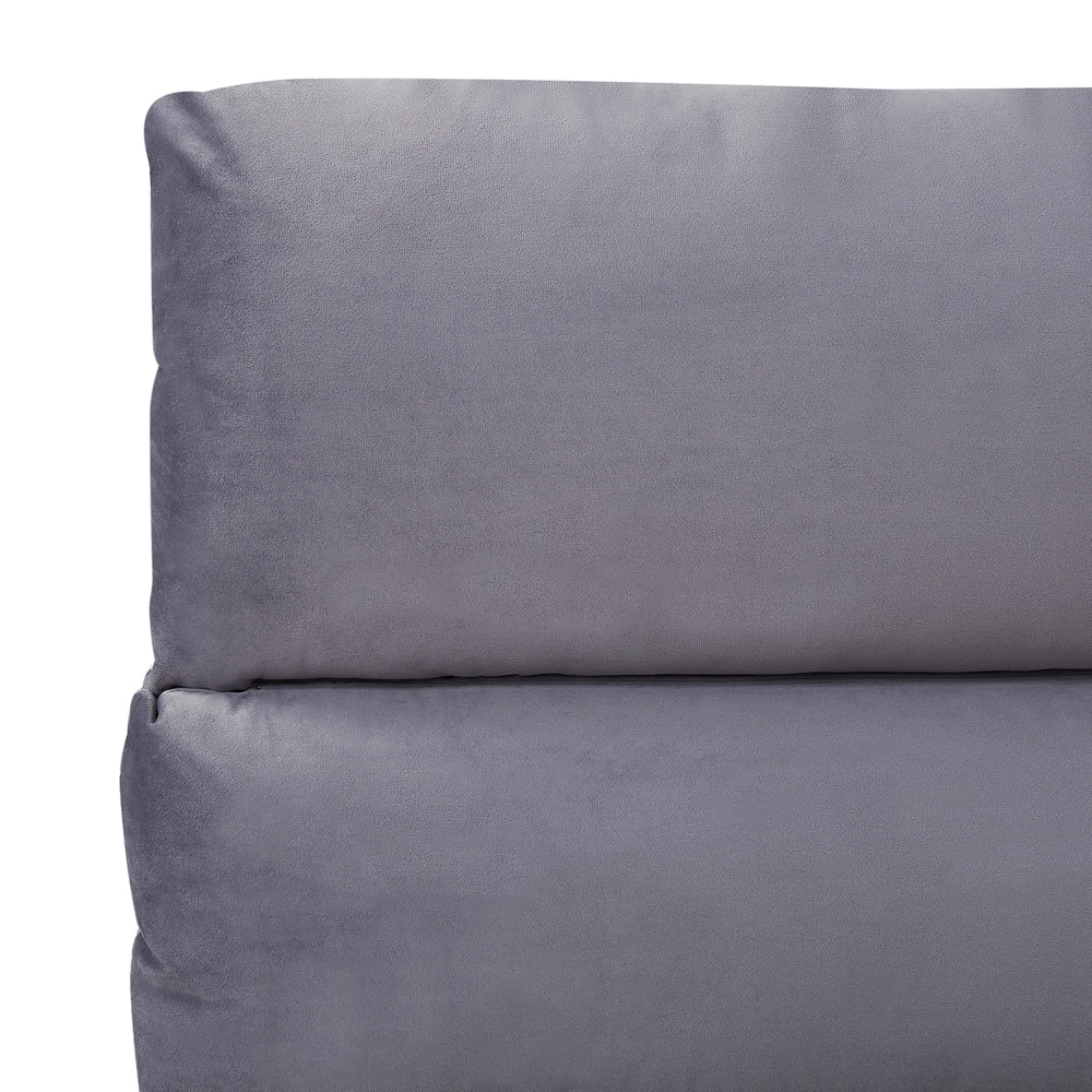 Letto matrimoniale con contenitore velluto grigio 160 x 200 cm