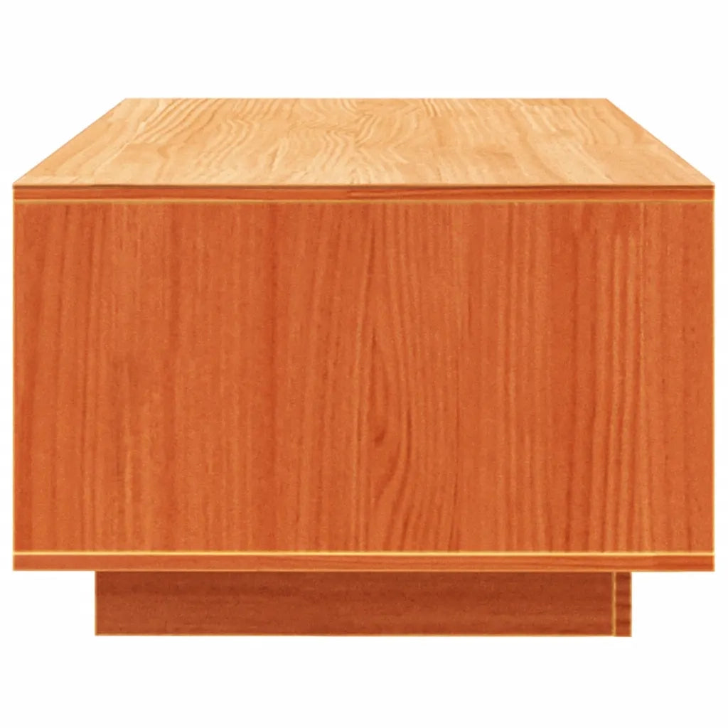 Tavolino da Salotto Marrone Cera 110x50x33,5cm Massello di Pino