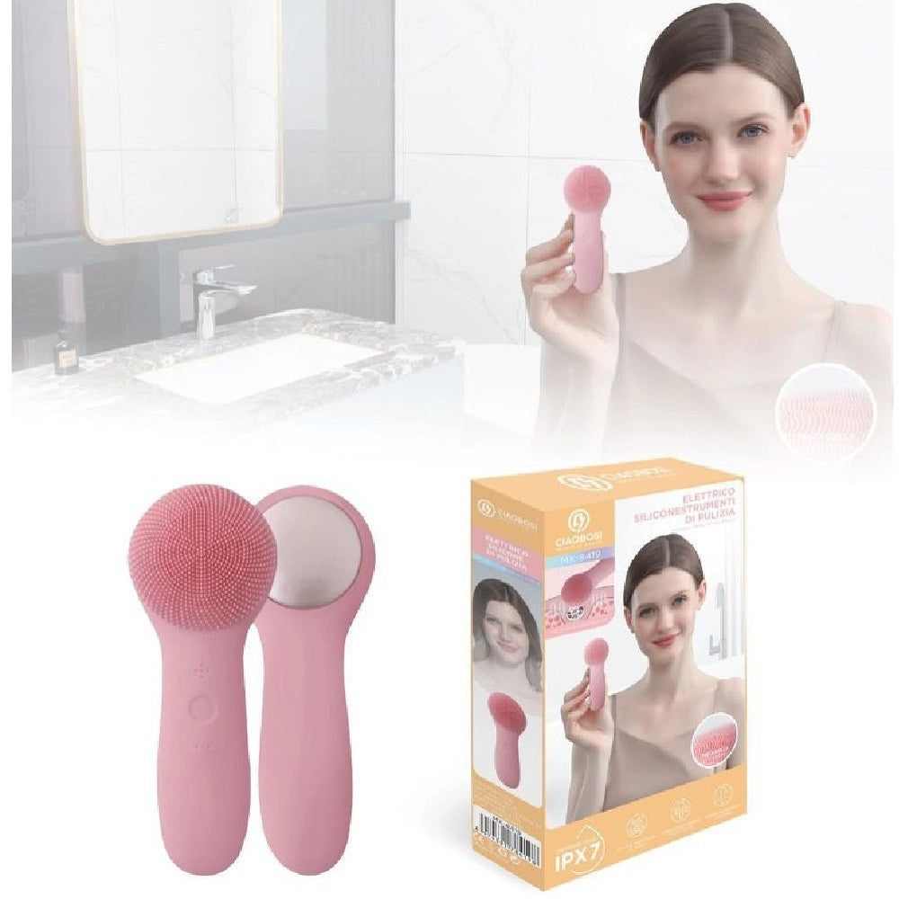 Trade Shop - Spazzola Pulizia Viso Elettrica Facciale Detergente Massaggio Silicone Mx-8419 -