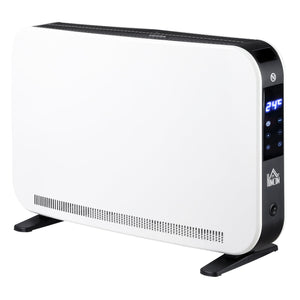 Termosifone Elettrico 3 Modalità Timer e Termostato 60x18,5x39,5 cm Bianco e Nero