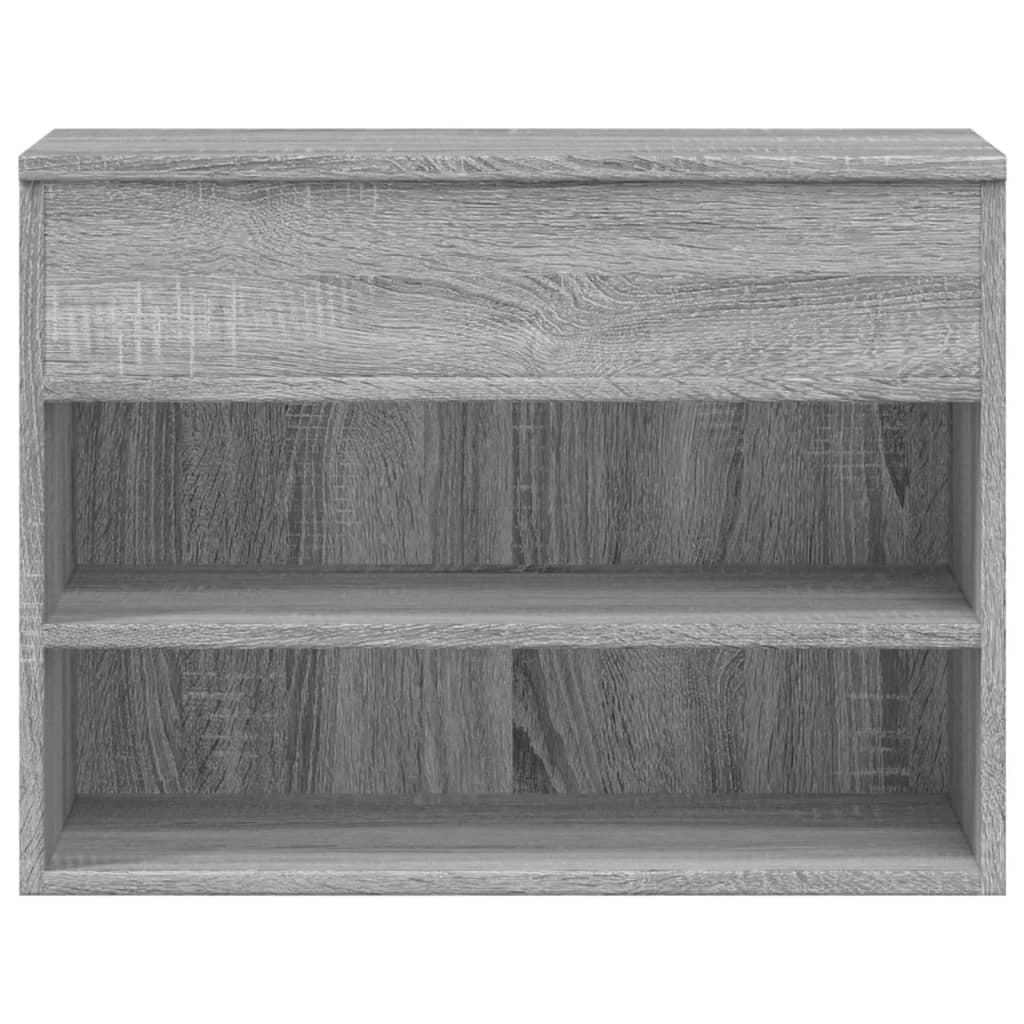 Panca portascarpe mobiletto porta-stivali cassettiera mensola mobile da ingresso rovere Sonoma 60 x 30 x 45 cm legno ingegnerizzato grigio 02_0023008