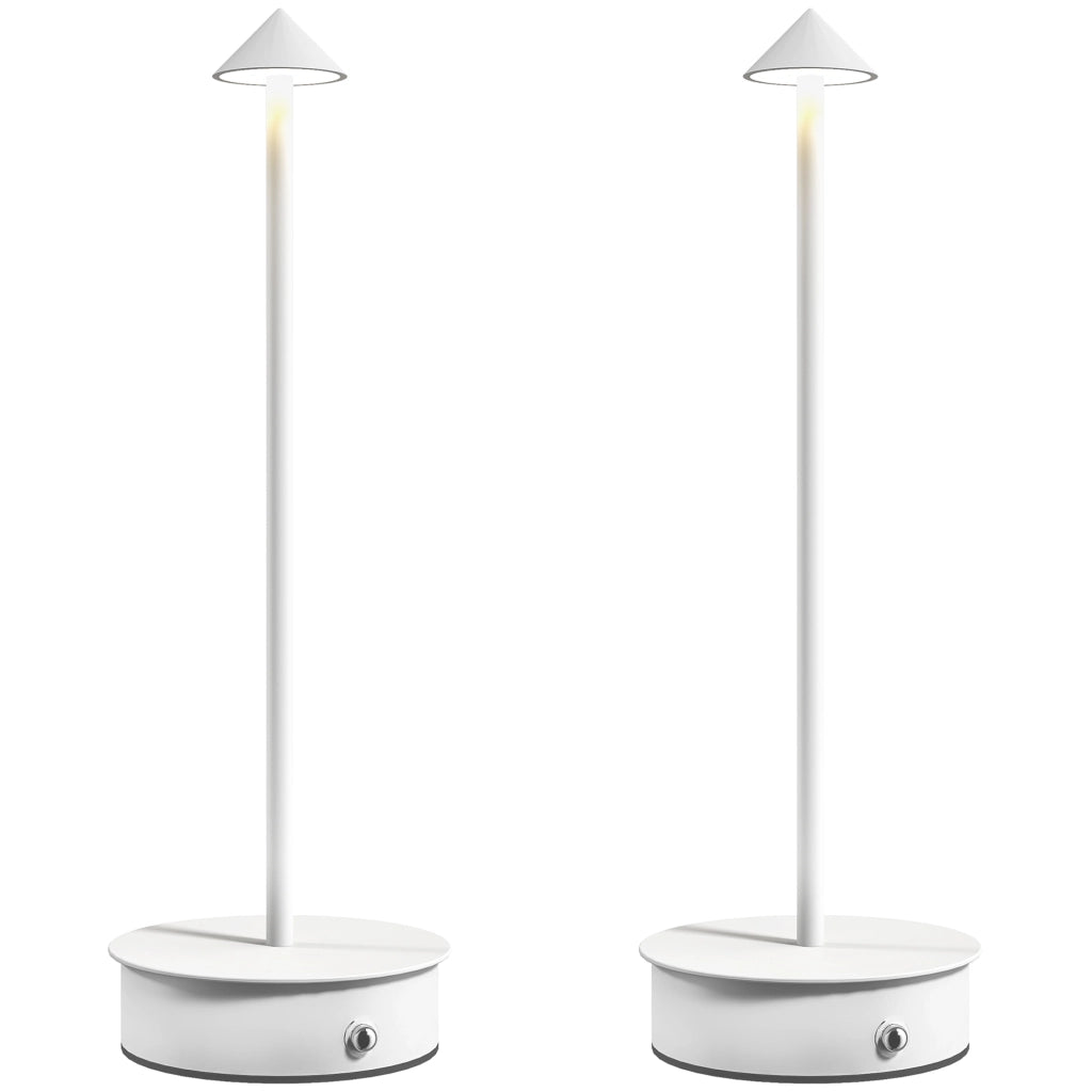 Lampada da Tavolo LED Ricaricabile ¨C zephmum ¨C Bianco 10x30 cm