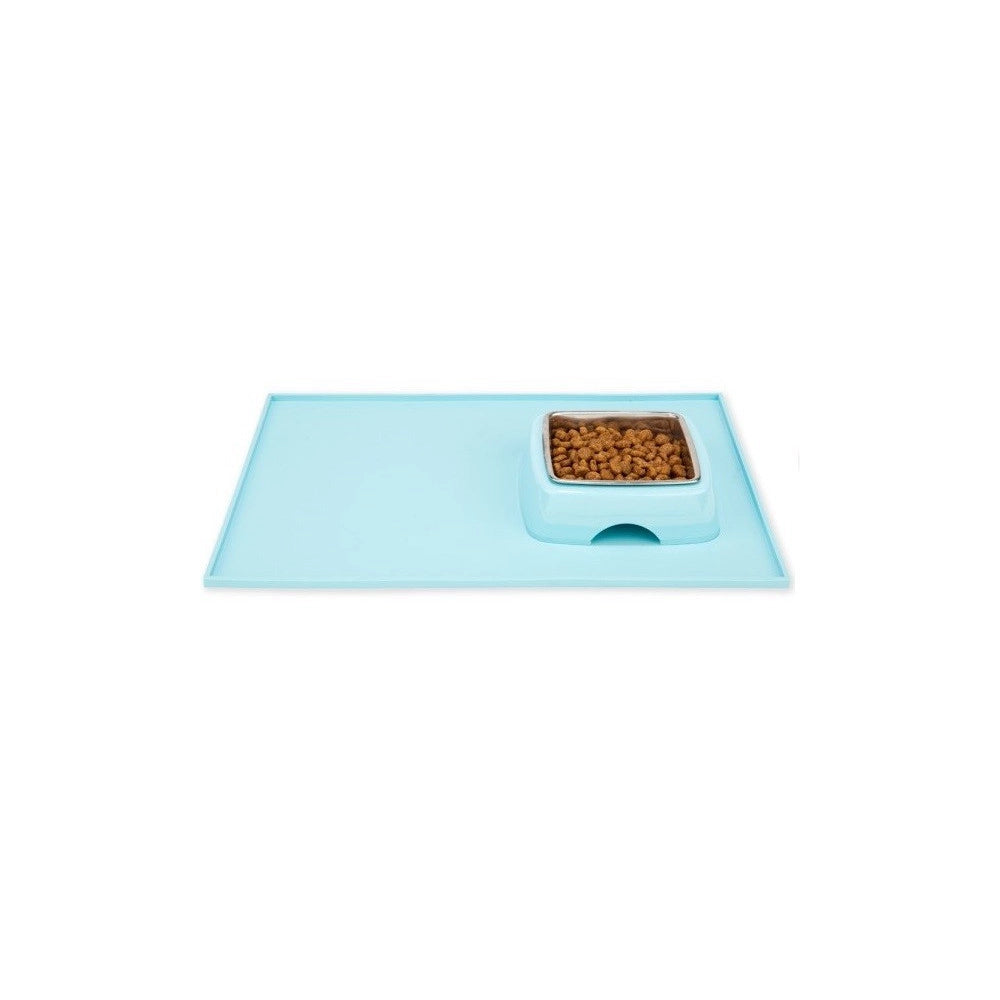 Trade Shop - Tappetino Ciotola Cane Gatto Acqua Cibo Piatto Vassoio Anti Sporco Pulito -