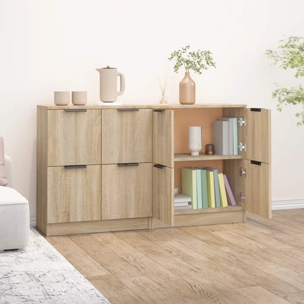 Credenze 2 pz | Madia | Buffet da pranzo | Armadio da pranzo Rovere Sonoma 60x30x70 cm in Legno Multistrato