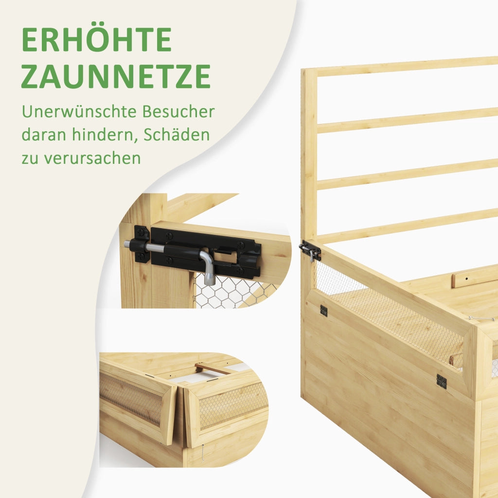 ORTO RIALZATO 183x98,5x95 cm con grigliato, legno naturale