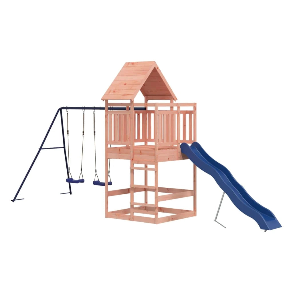 Altalene per parco giochi all'aperto scivolo altalene robuste giochi da giardino 553 x 206 x 264 cm legno di pino impregnato 02_0005030