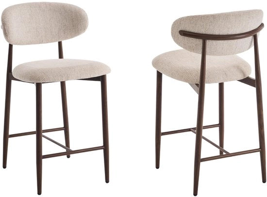 Set di 2 sedili bar Ergonomici - Stile Giapponese - Aspetto in Legno - Rivestimento morbido - Design Minimalista
