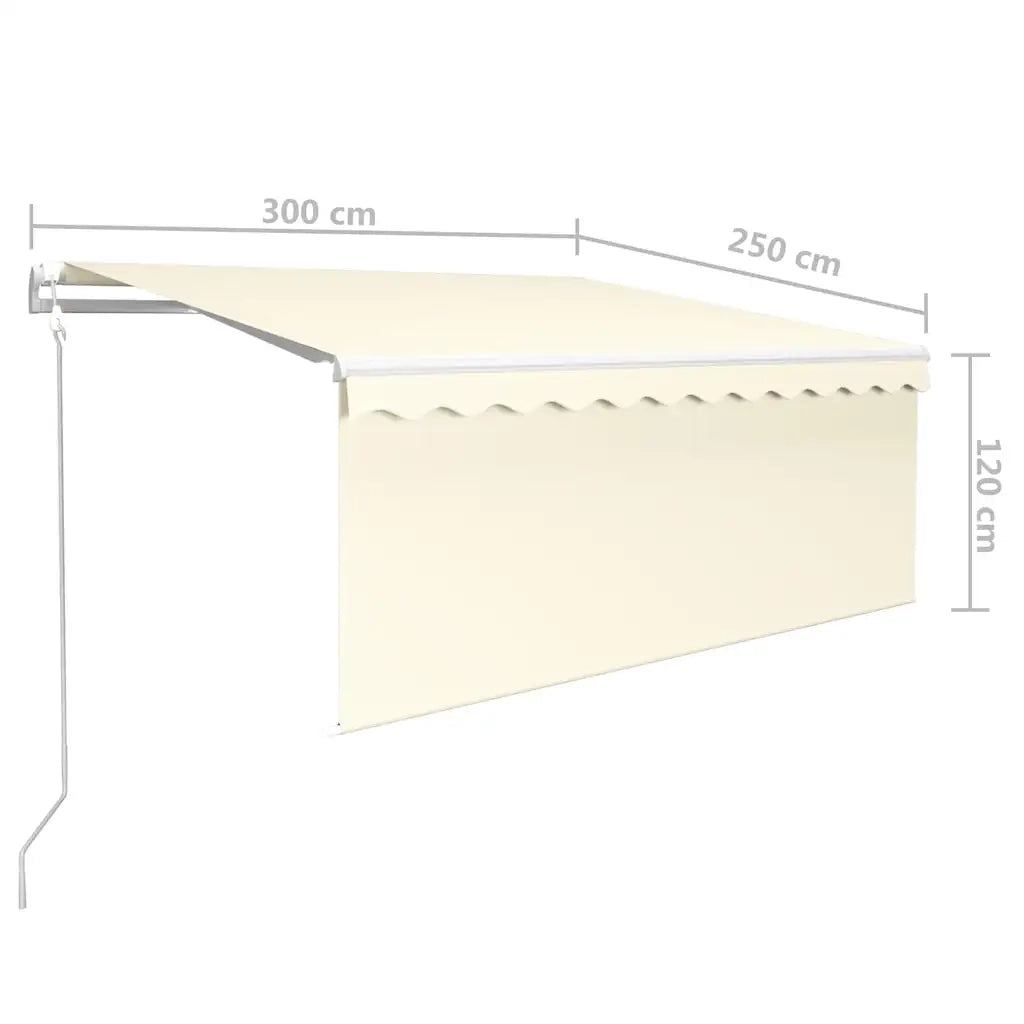 Tenda da Sole Retrattile Automatica con Parasole 3x2,5m Crema 3069267