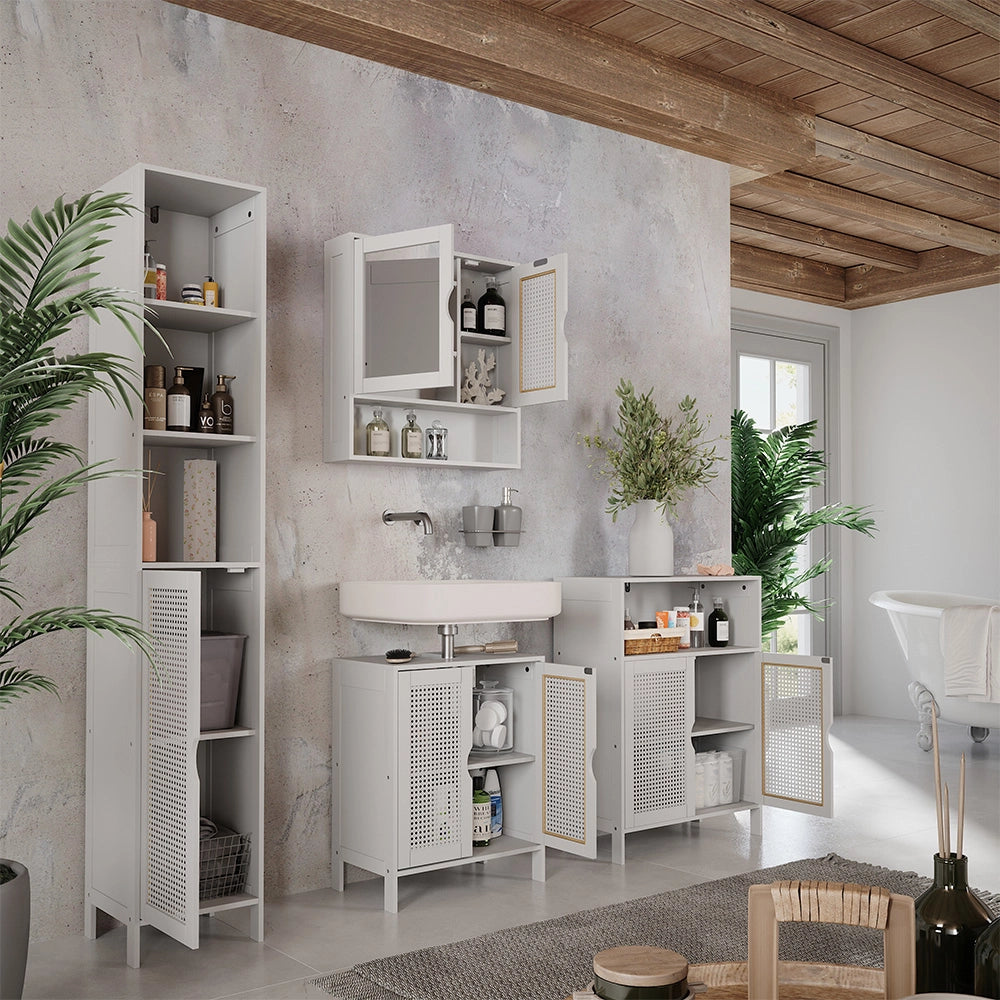 Vicco mobiletto bagno Bianco 60 x 80 cm con 2 porte