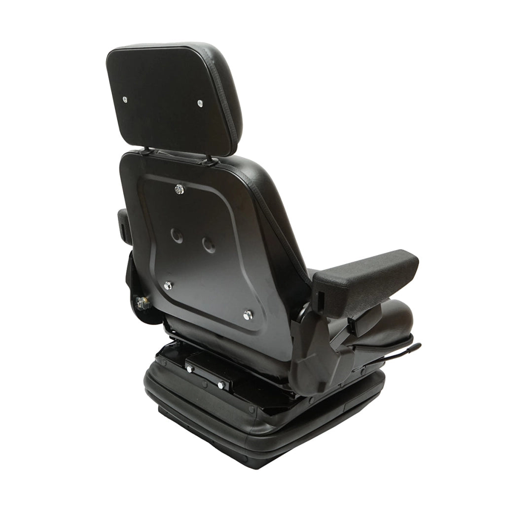 Sedile universale regolabile per trattore con cintura di sicurezza, braccioli e sospensione meccanica 830x610mm