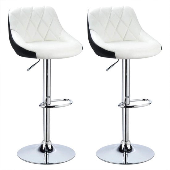 Barstoli ergonomici con schienale - Set da 2 - Cucina - Barstoli con seduta regolabile in altezza - Altezza massima 82cm - Altezza minima 60cm