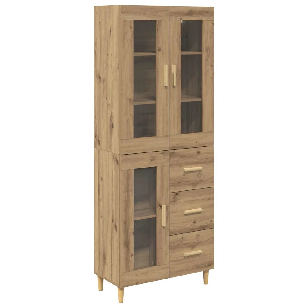 Credenza | Madia | Buffet da pranzo | Armadio da pranzo con cassetto Rovere artigianale 69,5 x 34 x 180 cm