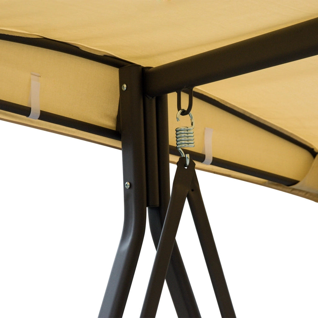 Dondolo 3 Posti da Giardino 208x121x172 cm in Metallo e Tessuto Beige