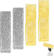 4 pezzi di pad di riserva adatto per WV2 WV5 accessori aspirapolvere a vapore - accessori aspirapolvere a vapore - microfibra copriaspri adatto per aspirapolvere a vetro - pezzi di ricambio - coperchi di aspirapolvere a vetro - giallo e bianco
