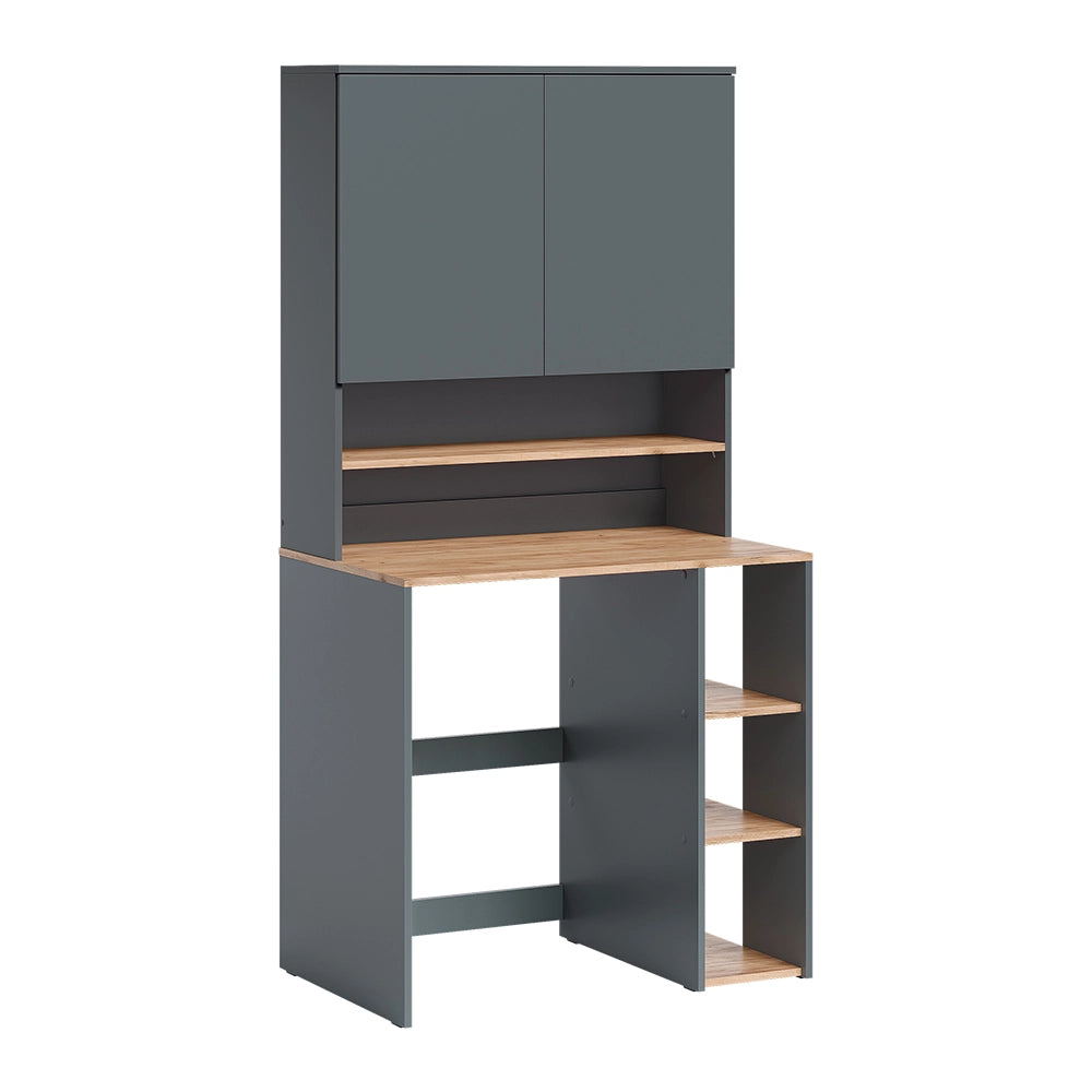 Mobile per lavatrice Viktor Antracite/Rovere dorato 93.6 x 88.2 cm 2 parti con ripiano Vicco