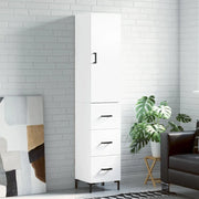 Credenza-Buffet-Armadio da cucina Bianca 34,5x34x180 cm in Legno Multistrato 183594