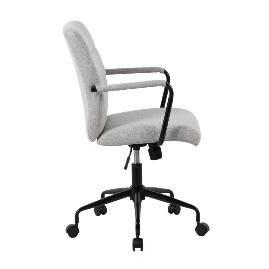 Sedia studio Hispanohogar regolabile in altezza tessuto grigio 99x64x70