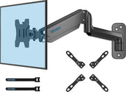 Monitor Sostegno per Parete 13-42 Pollici con Kit di Estensione VESA e Regolazione a Gas - Totale Regolazione, Pieghevole, Girevole - Regolabile in Altezza - MAX. VESA 200 x 200 mm Sostegno per TV Girevole
