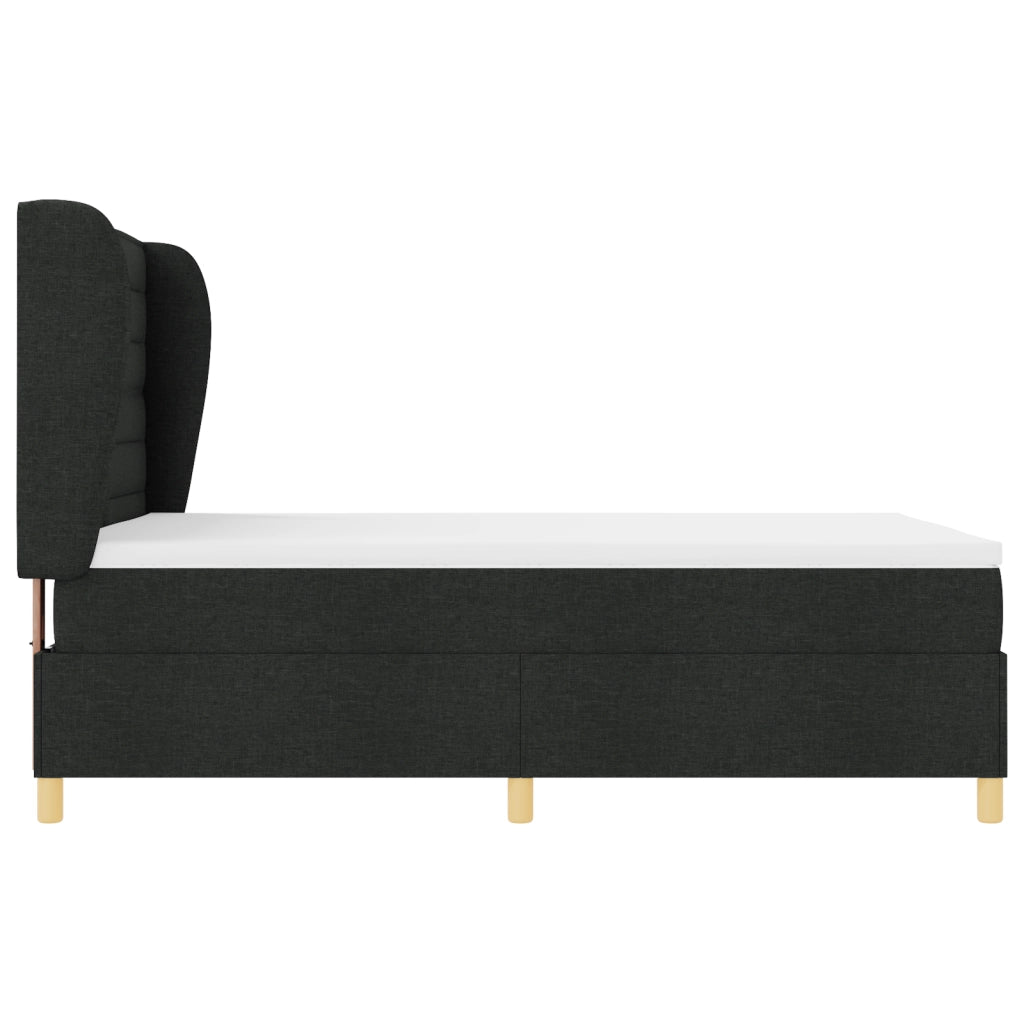 Rete a doghe con materasso Nera 140x200 cm in tessuto