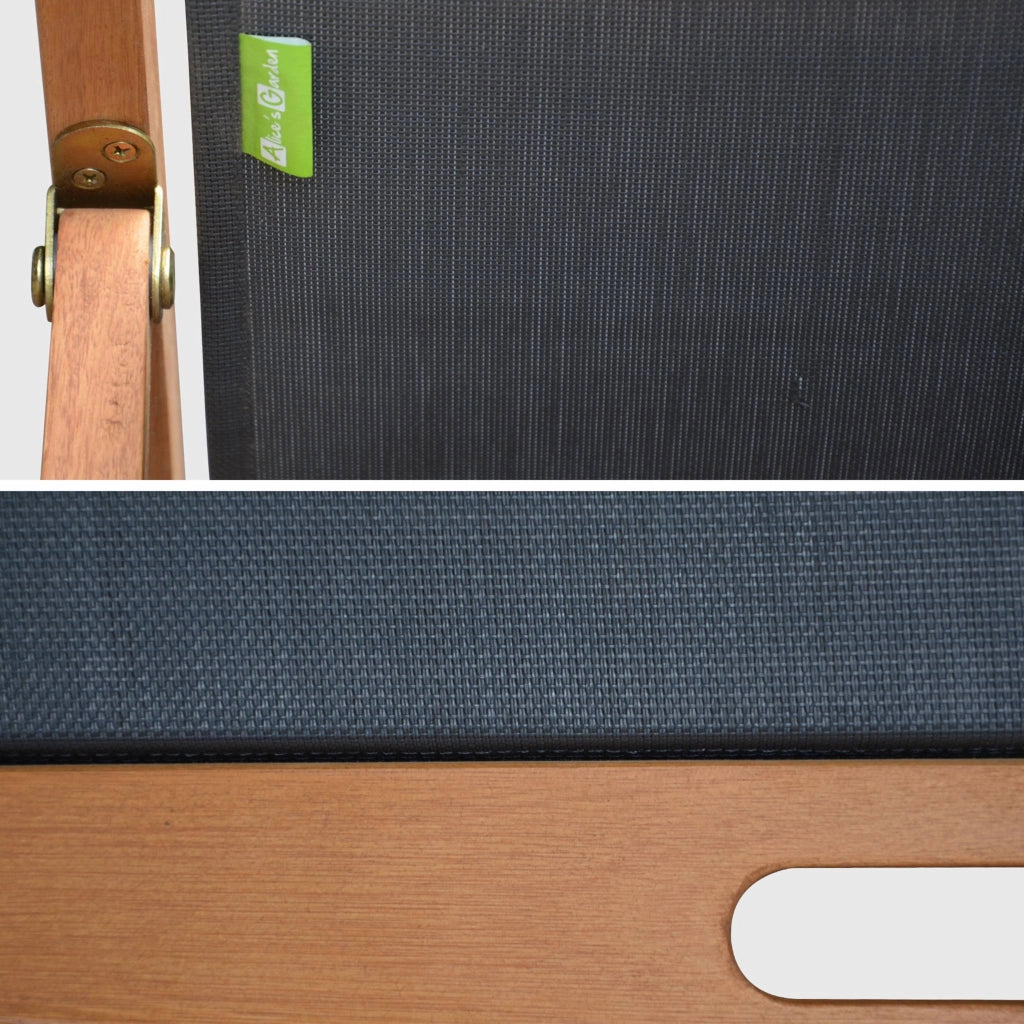 Set 2 lettini prendisole in legno multiposizione con ruote, antracite