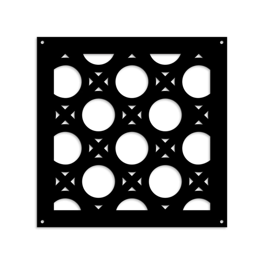 NOTTINGHAM - Pannello in PVC traforato - Parasole Misura: 73x73 cm, Colore: nero