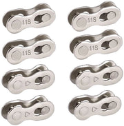 Connessioni per catena da bicicletta 8 pezzi - Acciaio inossidabile - Connector riciclabile - 11 rapporti - Sostenibile - Dimensioni connessione 20 x 5,5 x 7 mm - Catena da bicicletta