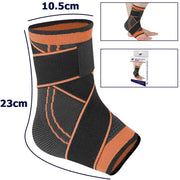 Trade Shop - Coppia Cavigliere Supporto Per Caviglia Anallergica Elastica Sport Arancione -