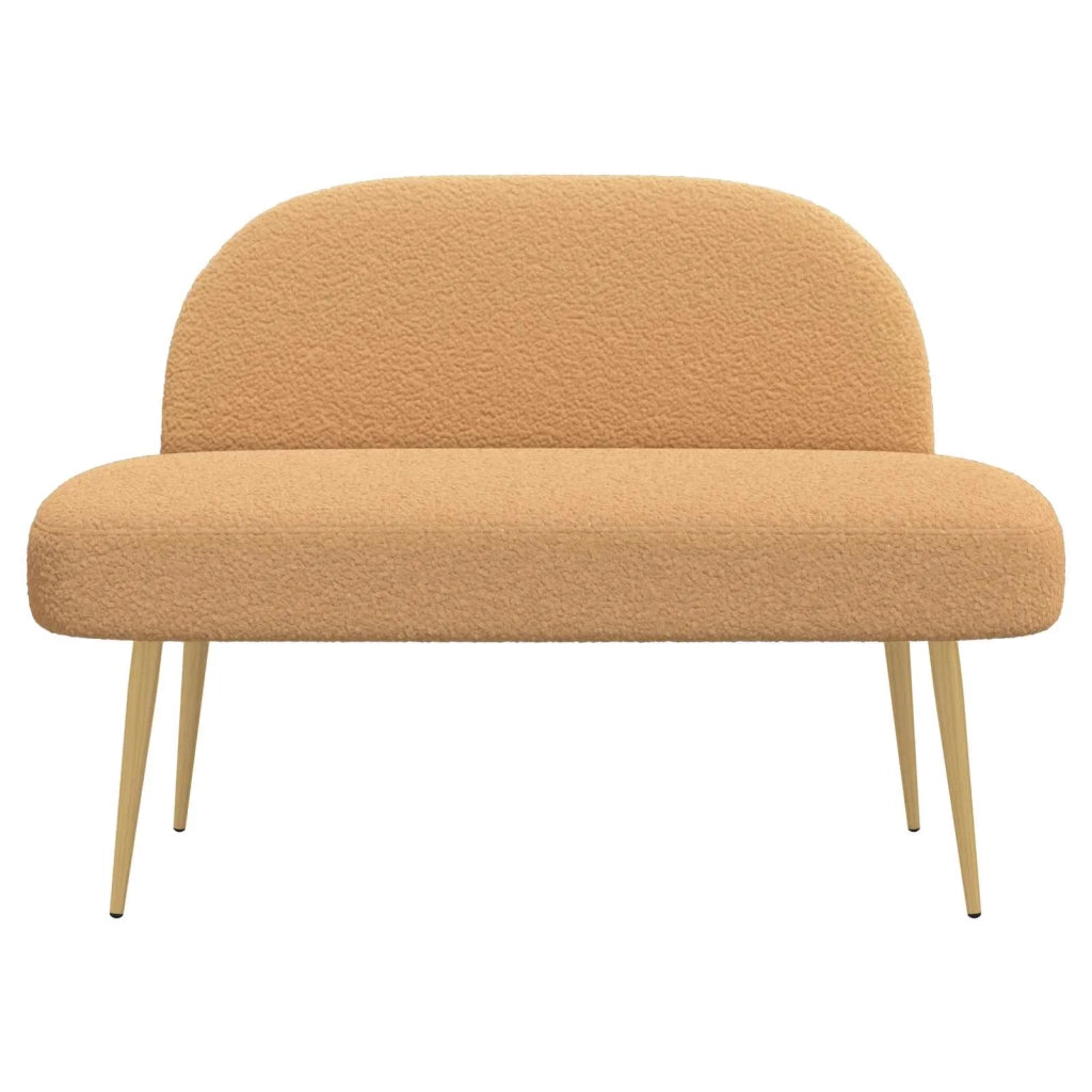 Panchina imbottita con schienale Beige 110 x 60 x 76 cm Bouclé 42040775