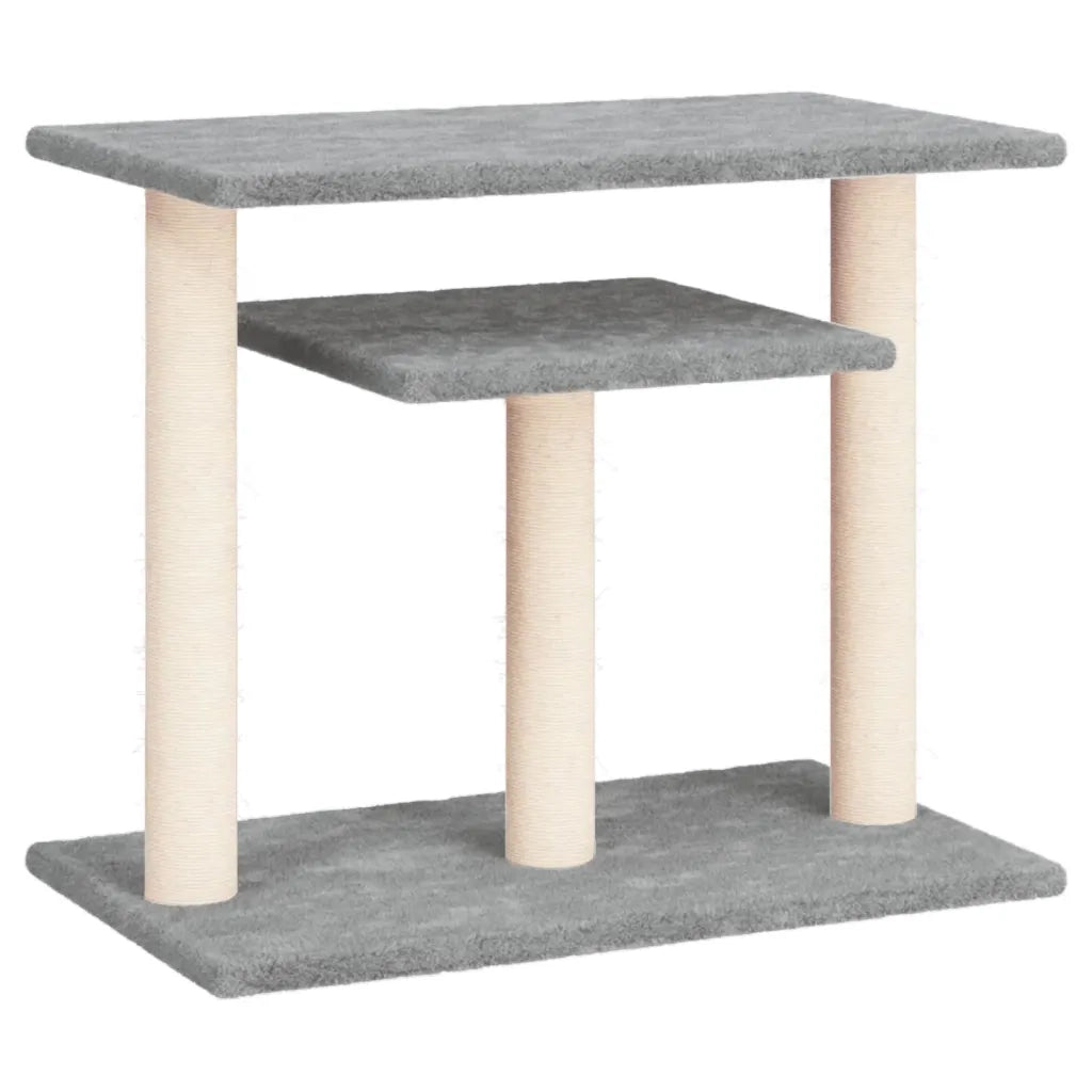 Pali Tiragraffi per Gatti con Piattaforme Grigio Chiaro 62,5 cm 172047