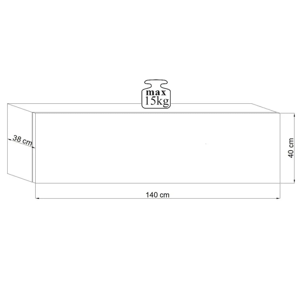 Mobile TV sospeso collezione NEVER in rovere wotan da 140cm